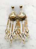 80s Large Gold Dangle Earrings