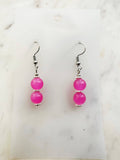 Candy Pink Vintage Glass Bead Earrings
