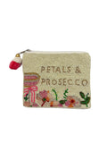 Petals And Prosecco Beaded Coin Pouch