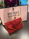 Burgundy Velvet Clutch