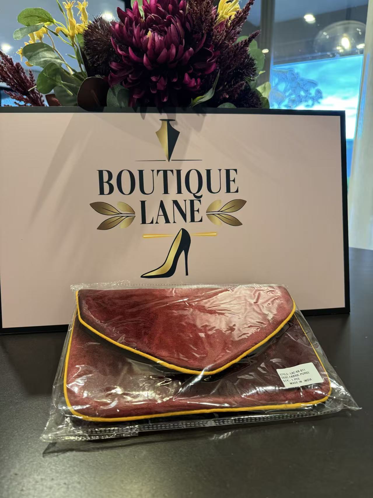 Burgundy Velvet Clutch