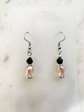 Blush Crystal & Midnight Black Glass Earrings