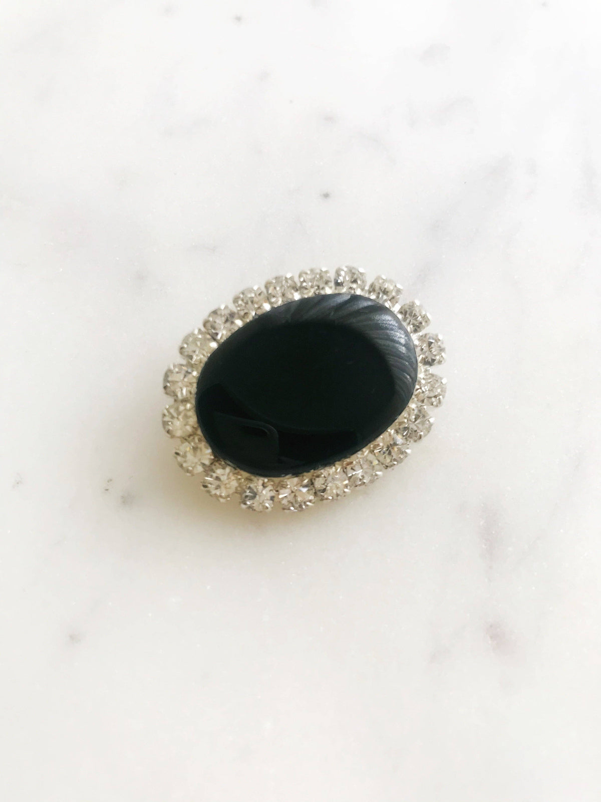 Bakelite Crystal Brooch